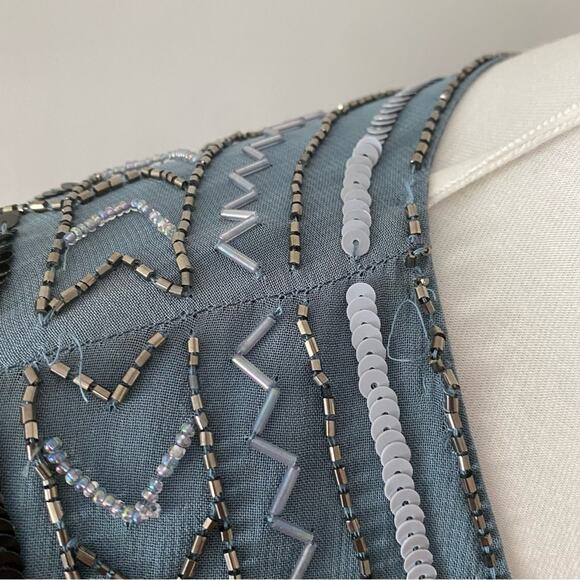 Parker Cocktail Dress Small Beaded Semi Formal Mini Holiday Party Gatsby $468 - Picture 9 of 14